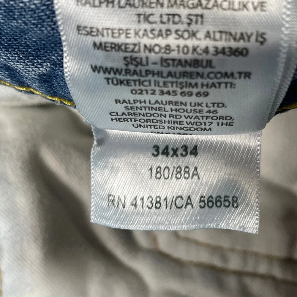 Polo Ralph Lauren Jeans Mens 34/34 Blue Varick Slim Straight Denim Pants